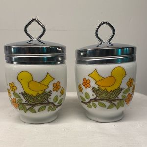 Set of 2 Vintage Egg Coddlers. Lorrie design. MCM